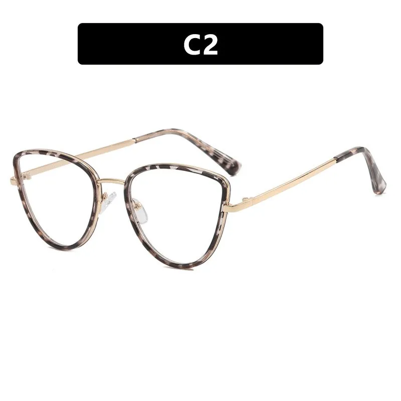 CCspace Unisex Full Rim Square Cat Eye Alloy Eyeglasses 55626