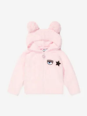 Chiara Ferragni Baby Girls Fluffy Zip Up Hoodie With Ears