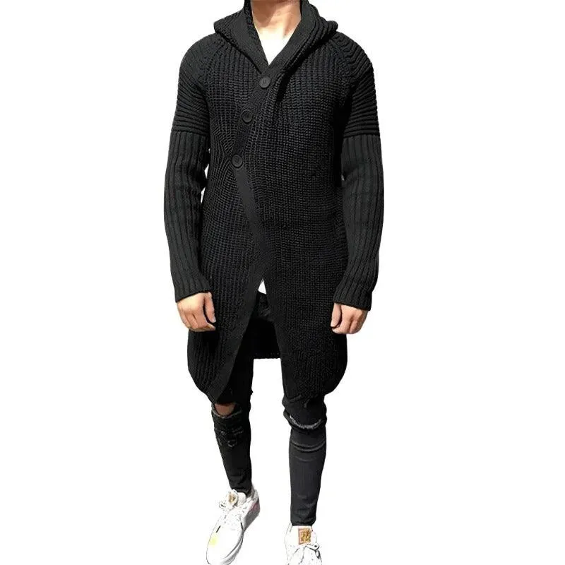 Chic Longline Hooded Knit Sweater