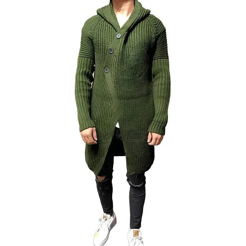 Chic Longline Hooded Knit Sweater