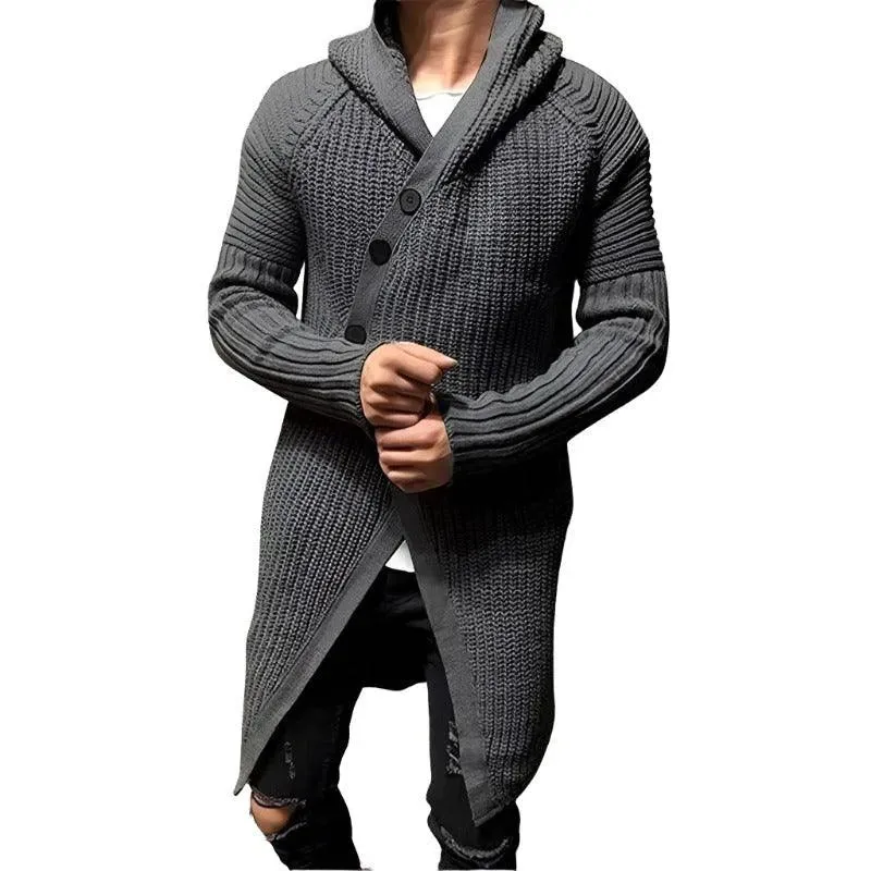 Chic Longline Hooded Knit Sweater