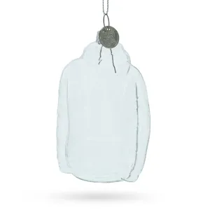 Cozy Hoodie - Clear Blown Glass Christmas Ornament