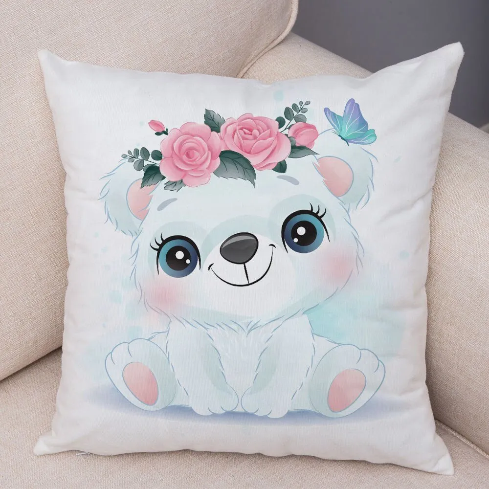 Cute Cartoon Animal Pillowcase - Decorative Cushion Cover