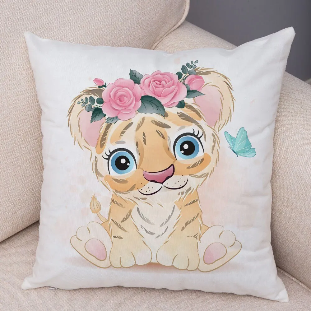 Cute Cartoon Animal Pillowcase - Decorative Cushion Cover