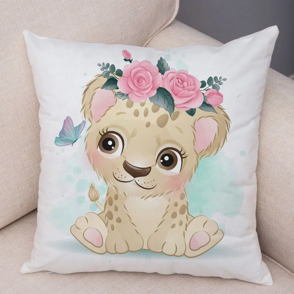 Cute Cartoon Animal Pillowcase - Decorative Cushion Cover