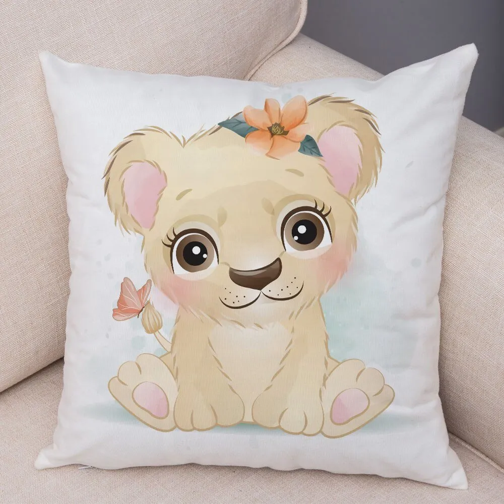 Cute Cartoon Animal Pillowcase - Decorative Cushion Cover