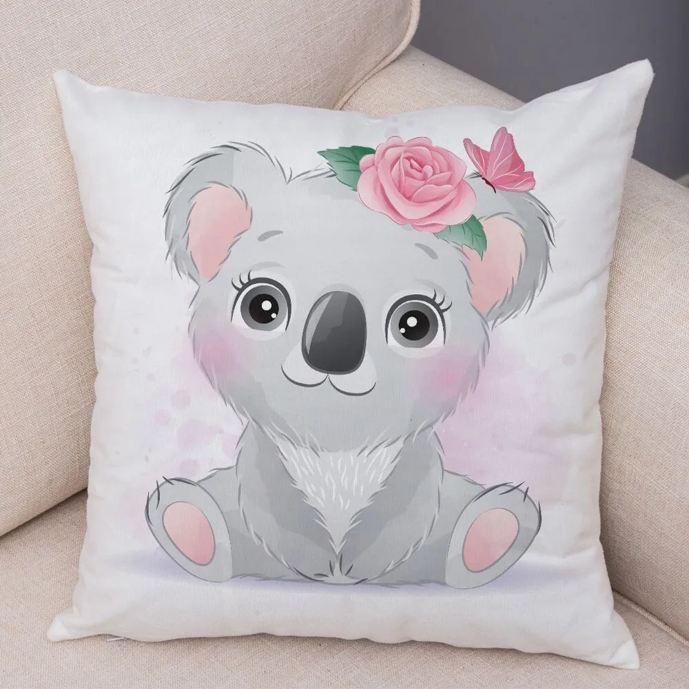 Cute Cartoon Animal Pillowcase - Decorative Cushion Cover
