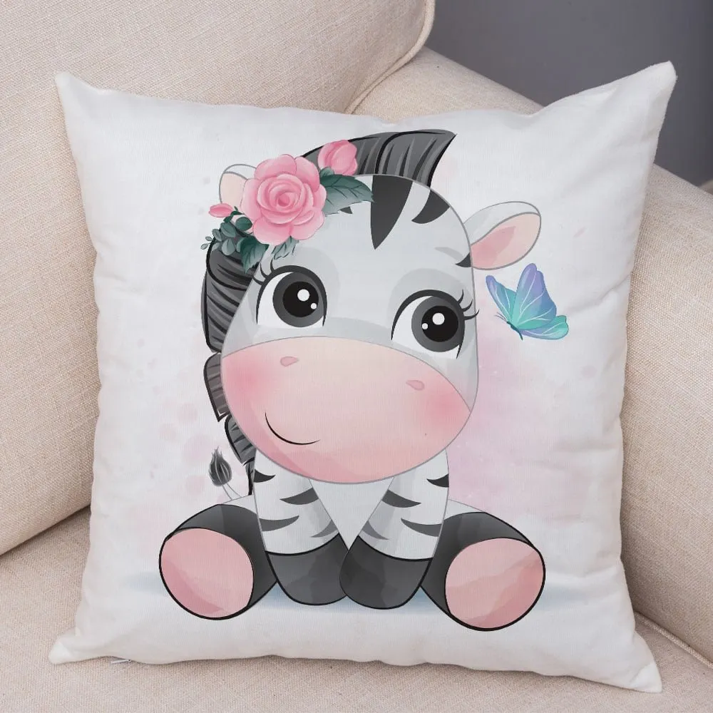 Cute Cartoon Animal Pillowcase - Decorative Cushion Cover
