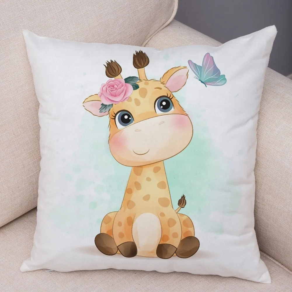 Cute Cartoon Animal Pillowcase - Decorative Cushion Cover