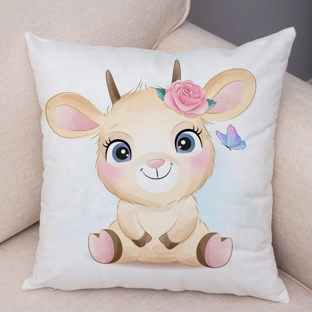 Cute Cartoon Animal Pillowcase - Decorative Cushion Cover
