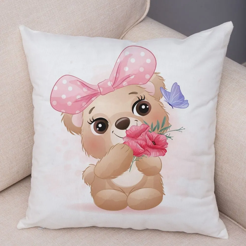 Cute Cartoon Animal Pillowcase - Decorative Cushion Cover