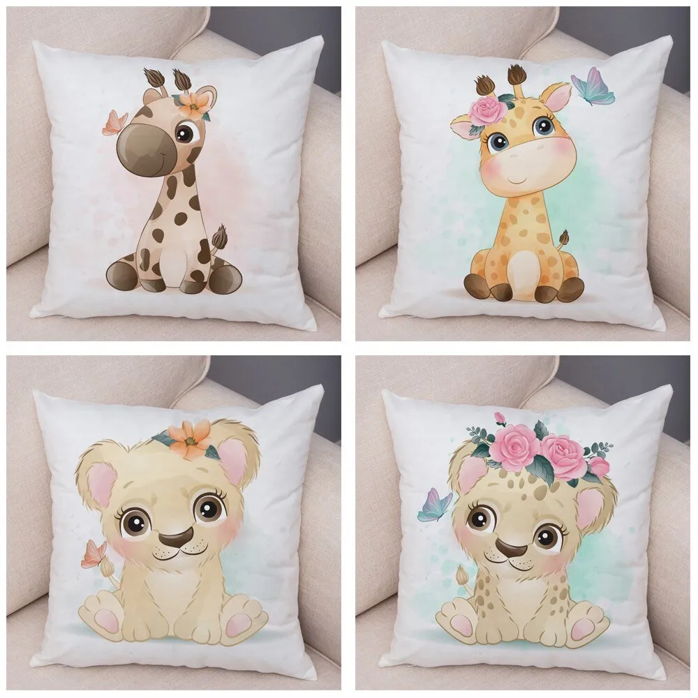 Cute Cartoon Animal Pillowcase - Decorative Cushion Cover
