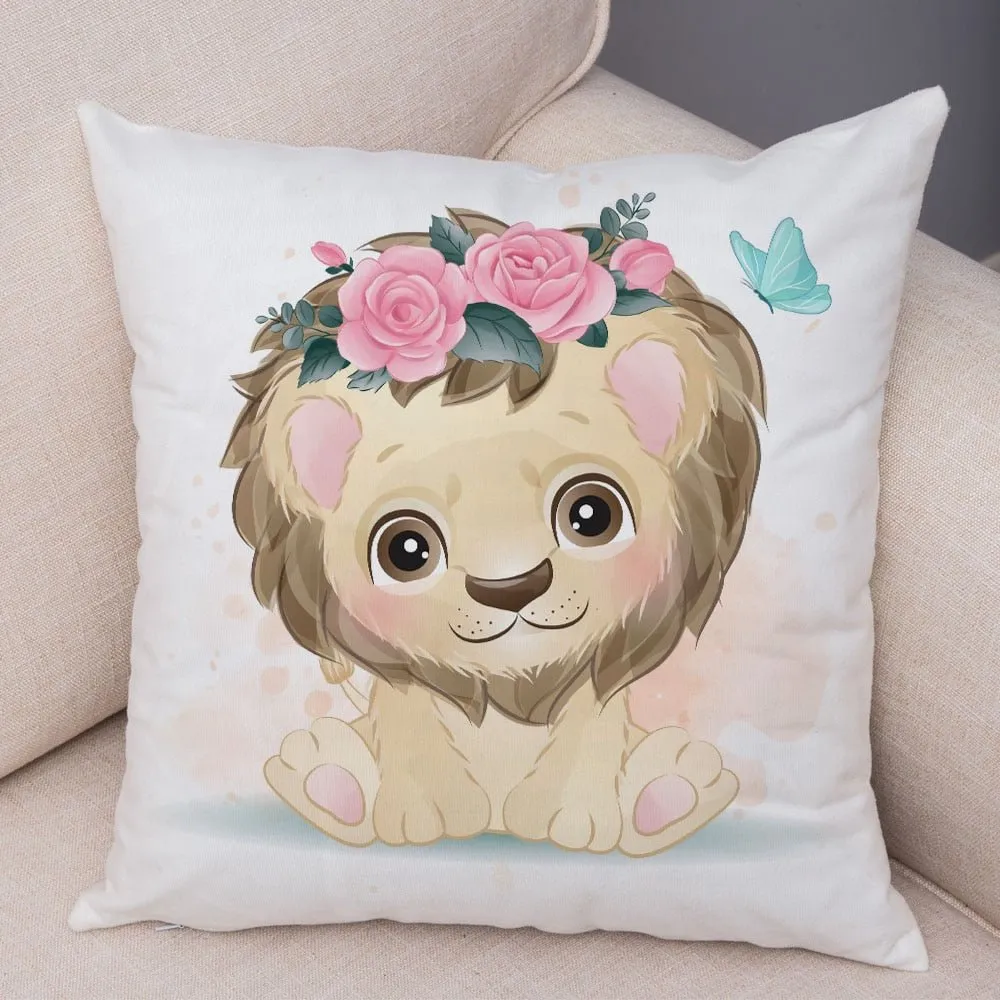 Cute Cartoon Animal Pillowcase - Decorative Cushion Cover