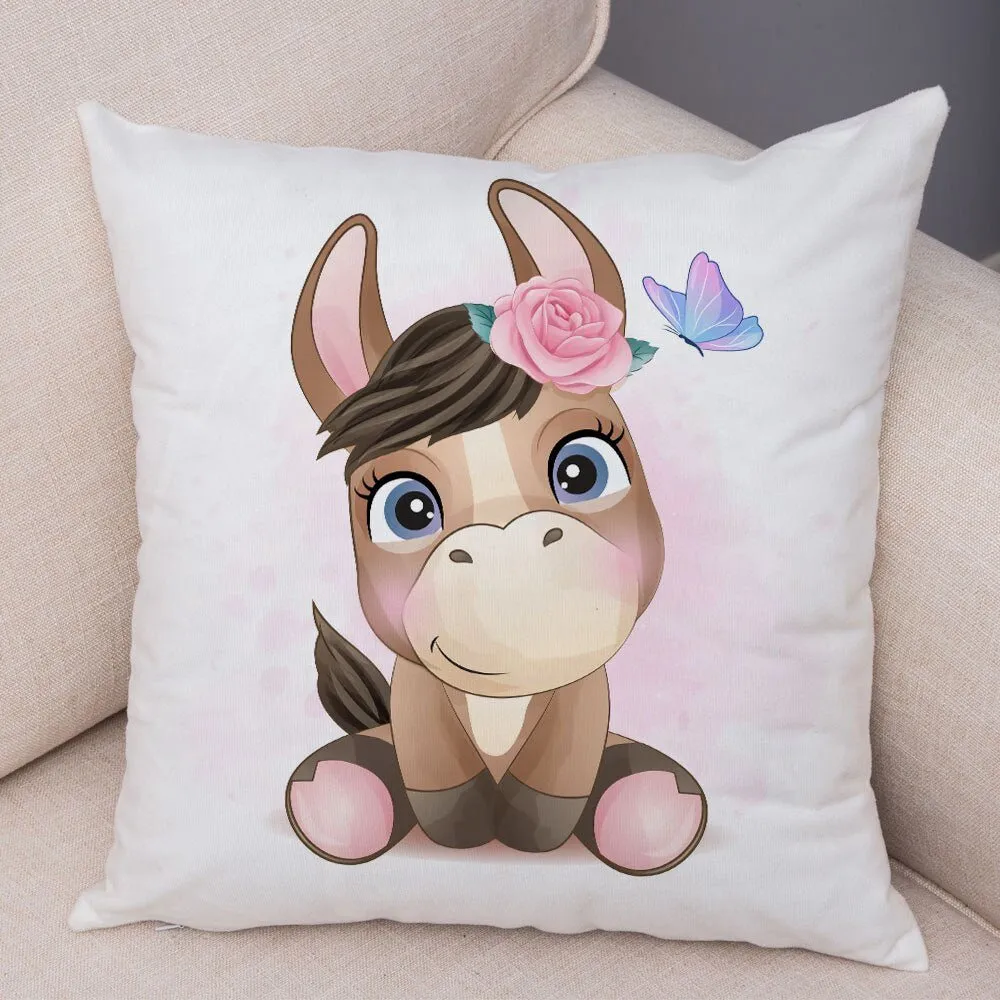 Cute Cartoon Animal Pillowcase - Decorative Cushion Cover