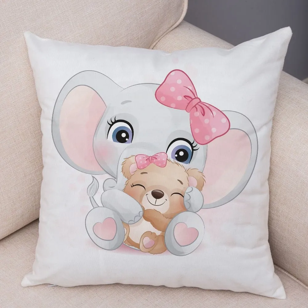 Cute Cartoon Animal Pillowcase - Decorative Cushion Cover