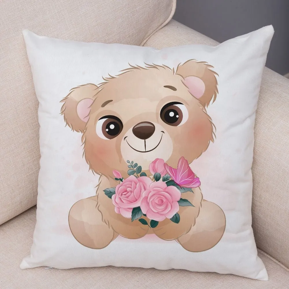 Cute Cartoon Animal Pillowcase - Decorative Cushion Cover