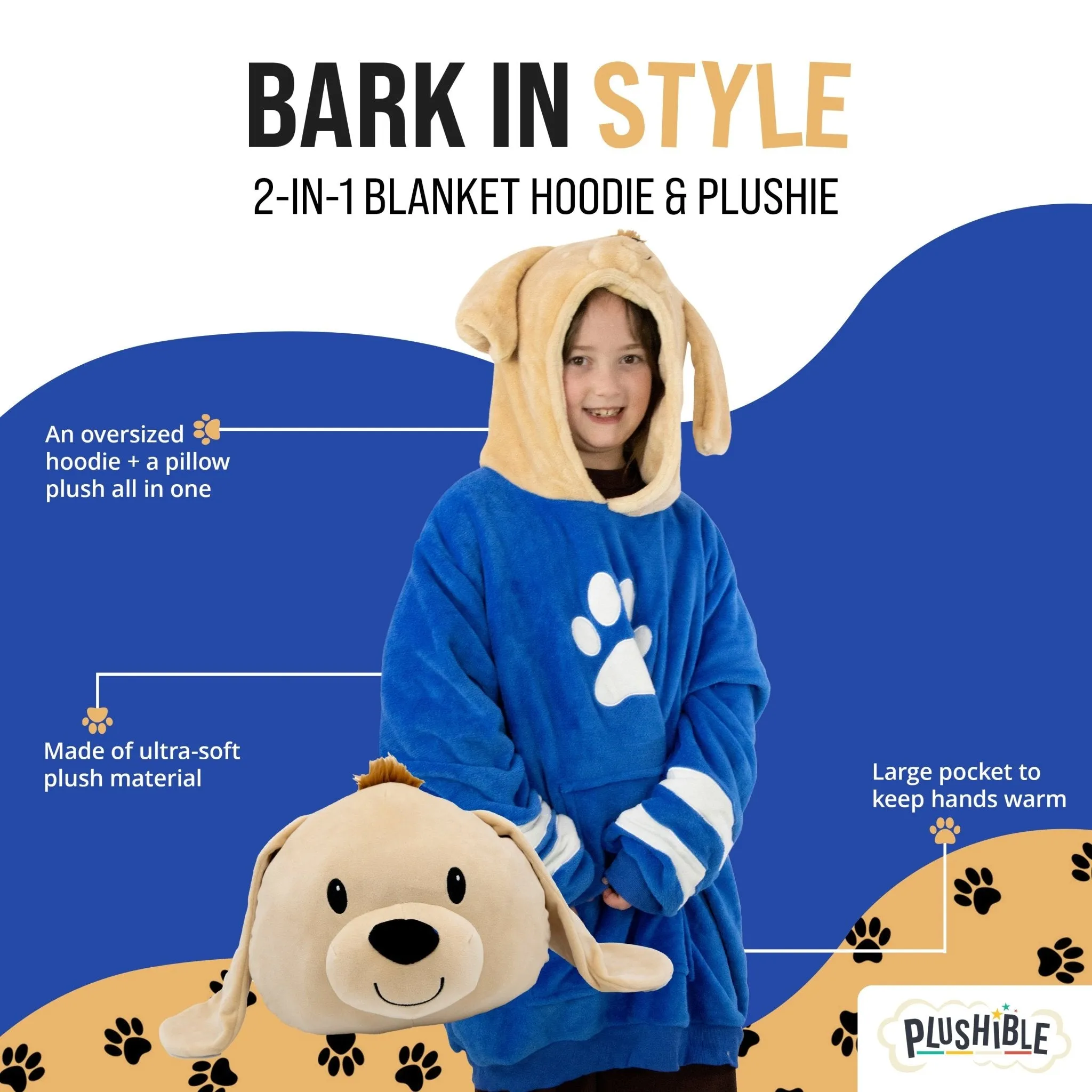 Dougie Dog Kids Snugible | Blanket Hoodie & Pillow