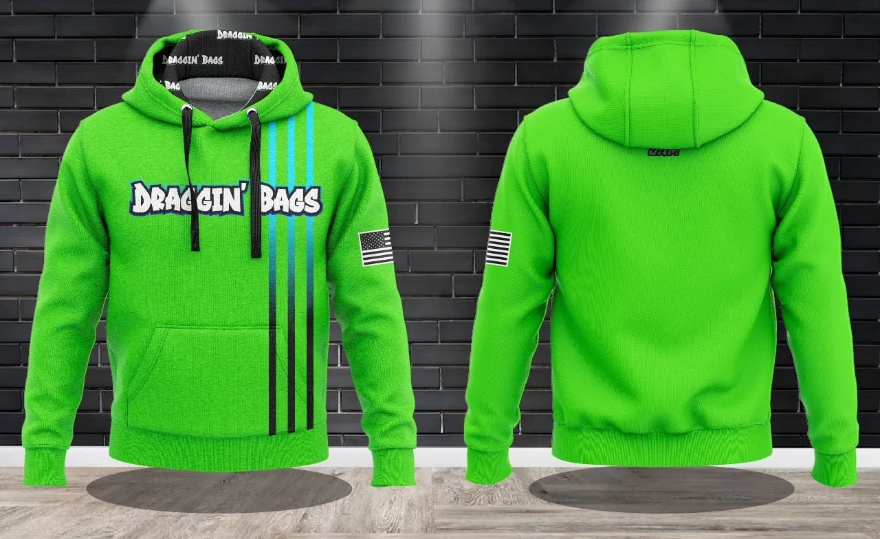 Draggin Bags 2024 Clean - Lime Performance Hooded Sweatshirt