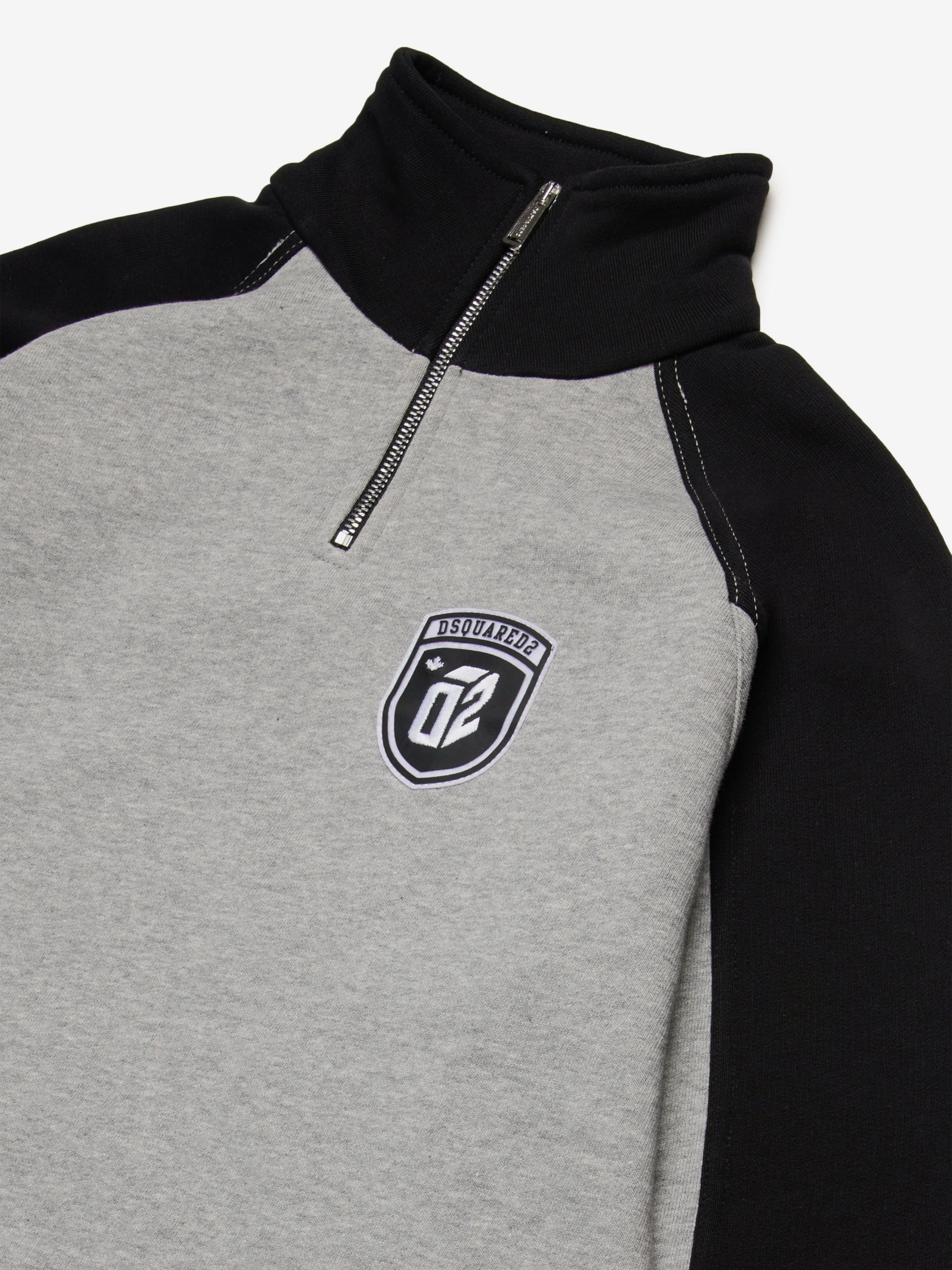 Dsquared2 Kids Colourblock Half Zip Sweatshirt in Grey