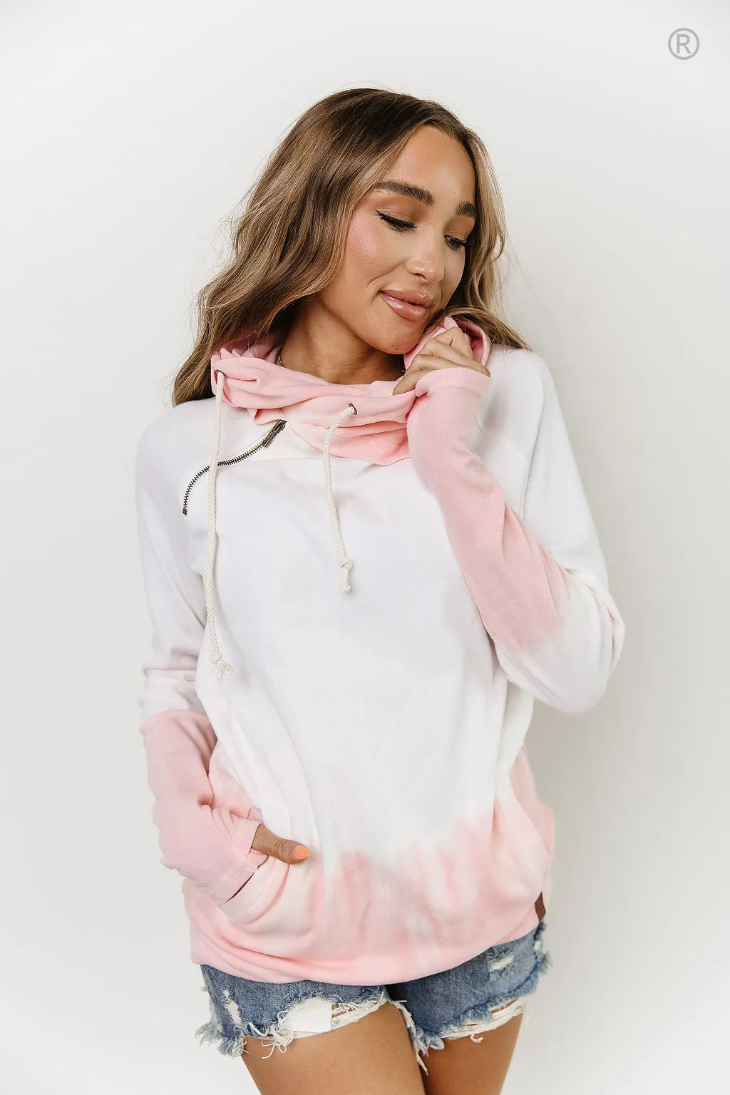 *FINAL SALE* DoubleHood Sweatshirt (To Dye For Pink)