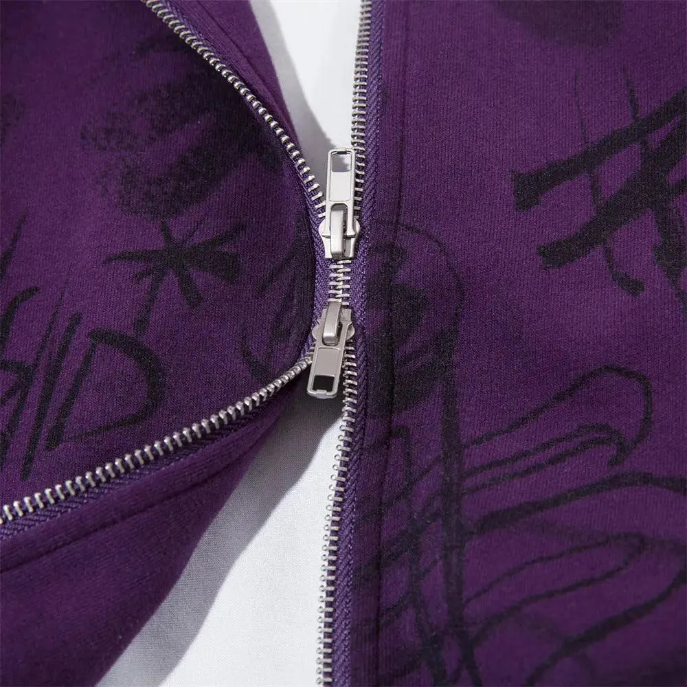 Graffiti Print Hooded Sweatshirt