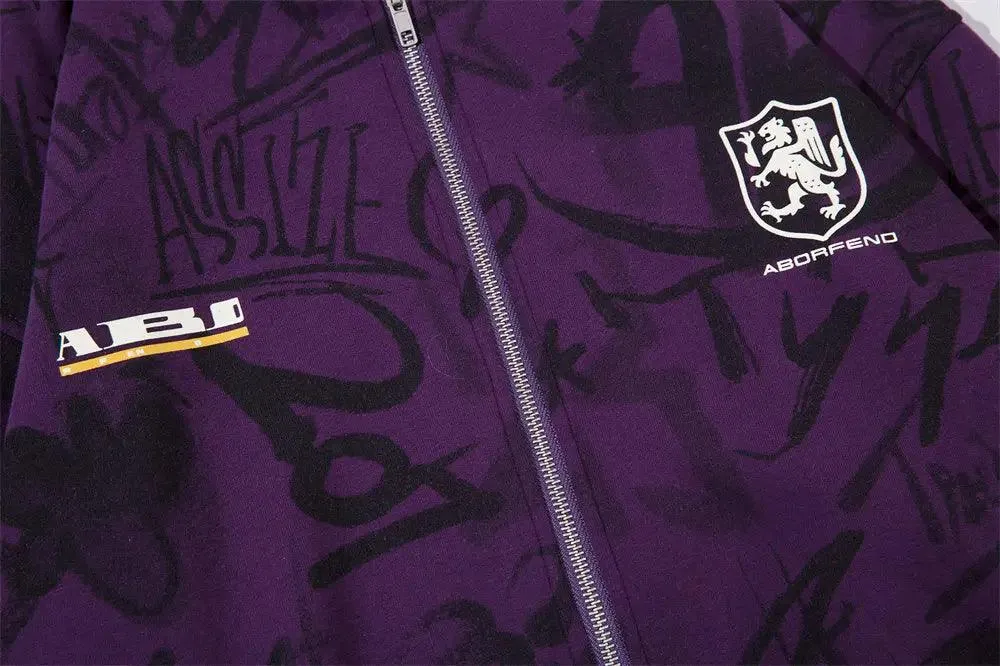 Graffiti Print Hooded Sweatshirt