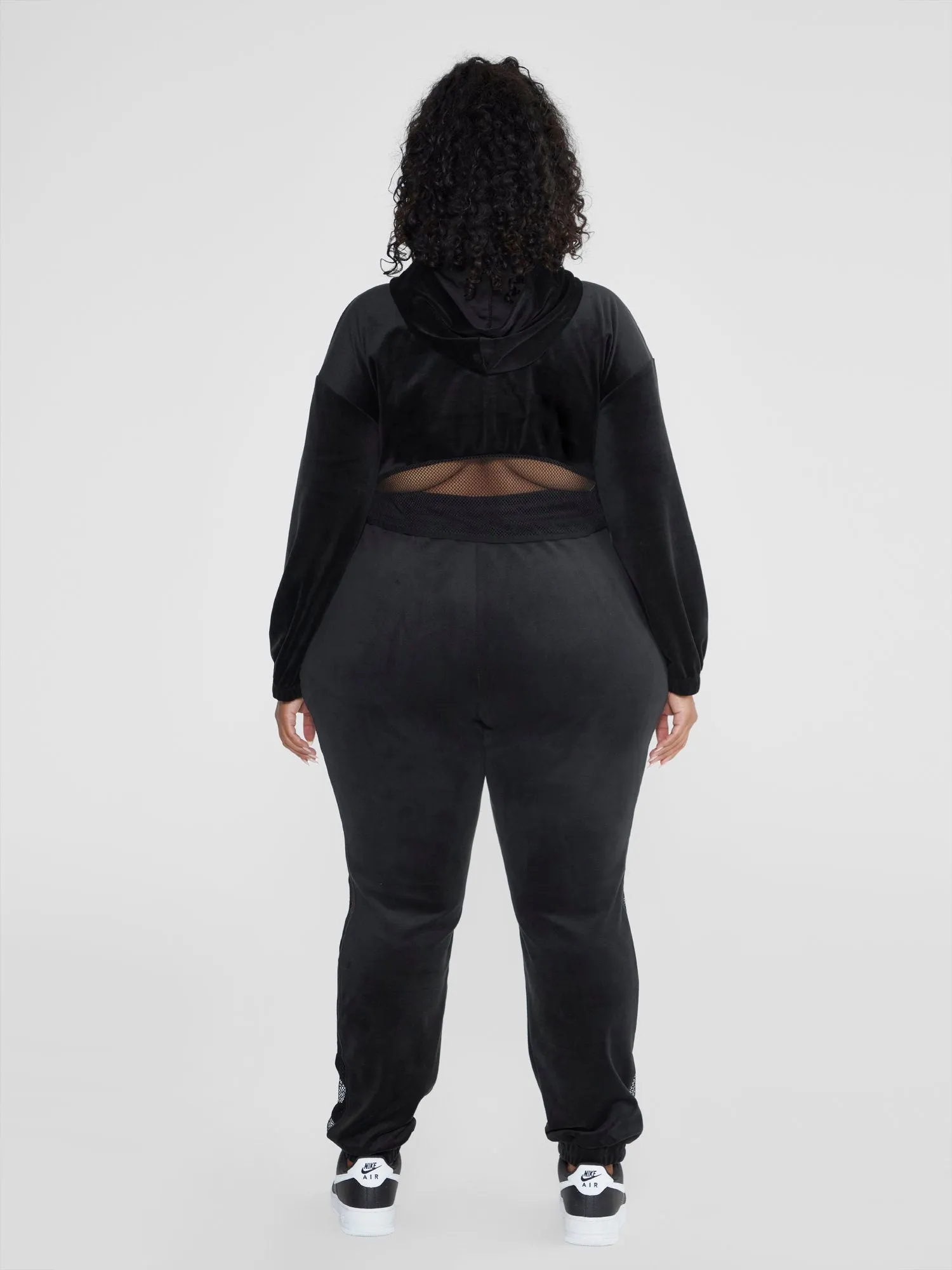 Harper Velour Mesh Hem Hoodie