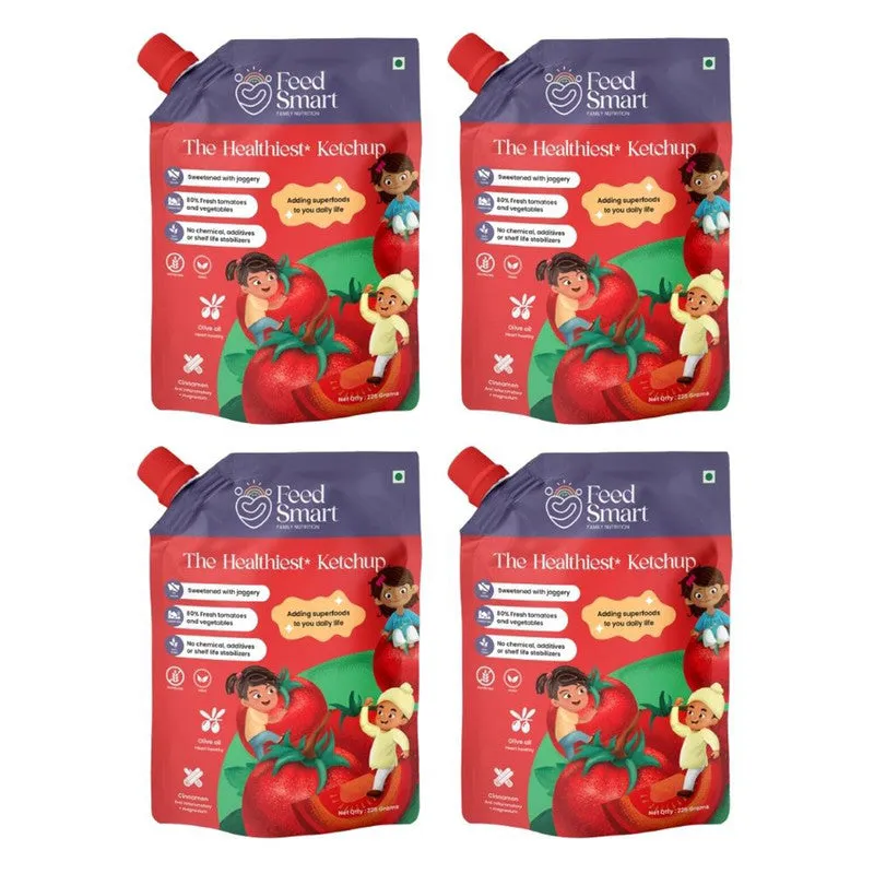 Healthiest Ketchup | Tomatoes & Vegetables | 225 g Each | Pack of 4