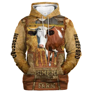 Hereford Life Is Simple A Farm Hoodie