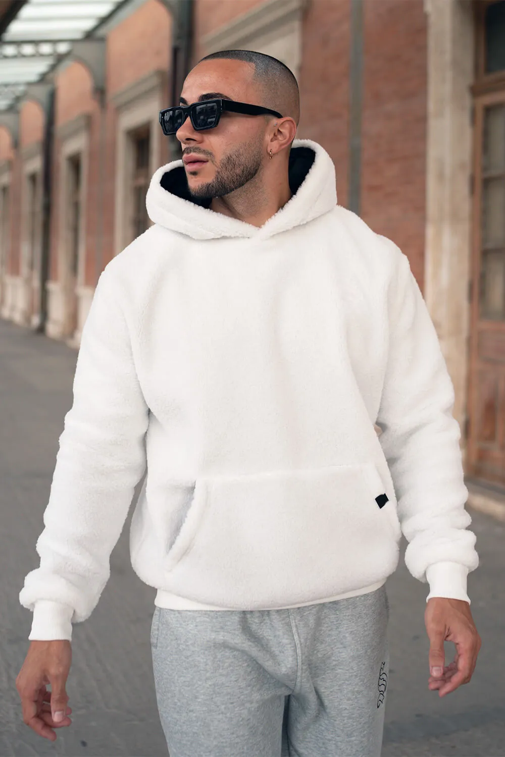 Ikon Borg Hoodie - White