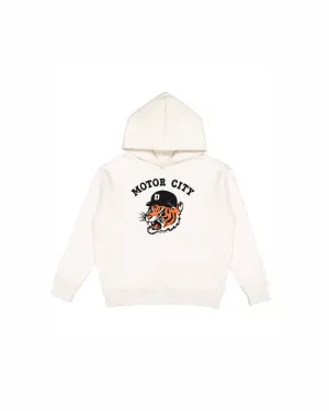 Ink Detroit - Motor City Kitty Youth Pullover Hoodie - Natural Heather