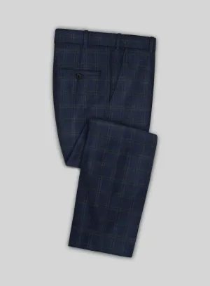 Italian Murano Loni Blue Wool Linen Silk Pants