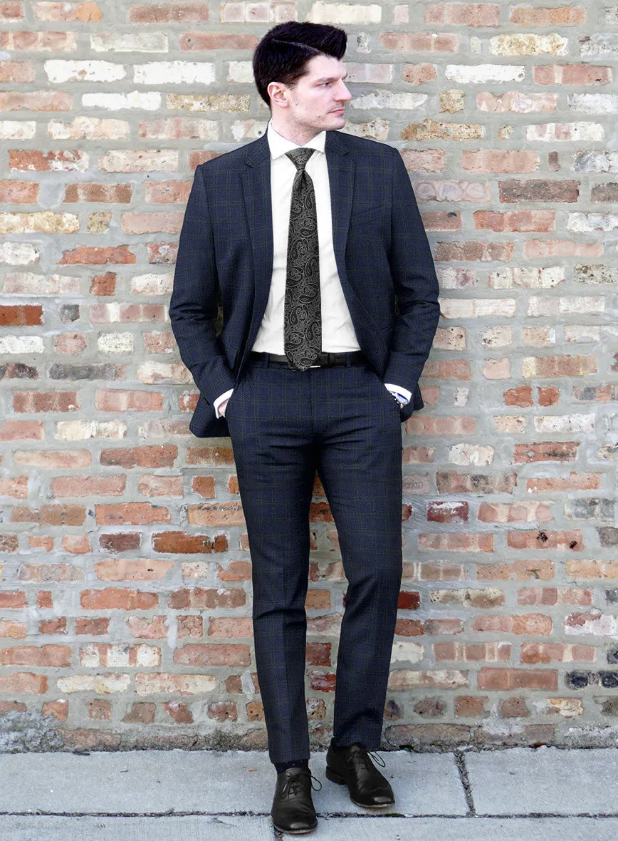 Italian Murano Loni Blue Wool Linen Silk Suit
