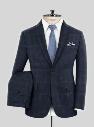 Italian Murano Loni Blue Wool Linen Silk Suit