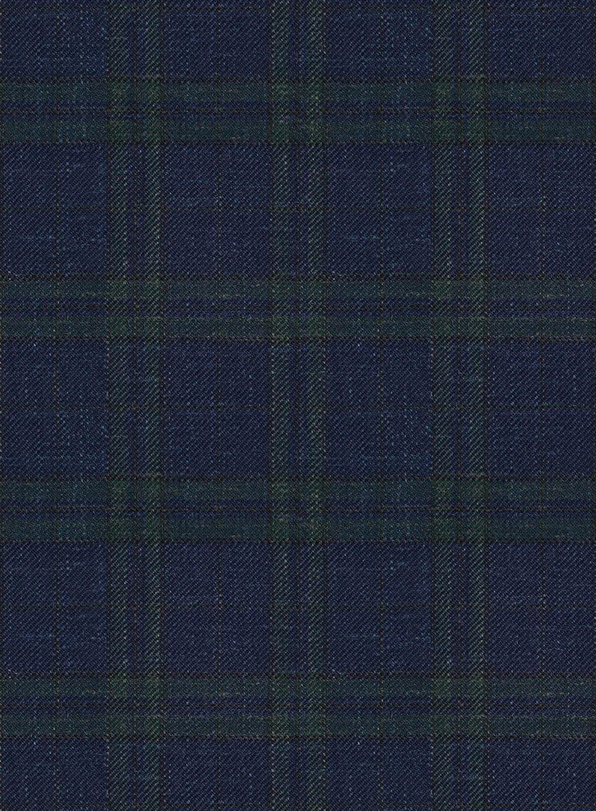 Italian Murano Loni Blue Wool Linen Silk Suit