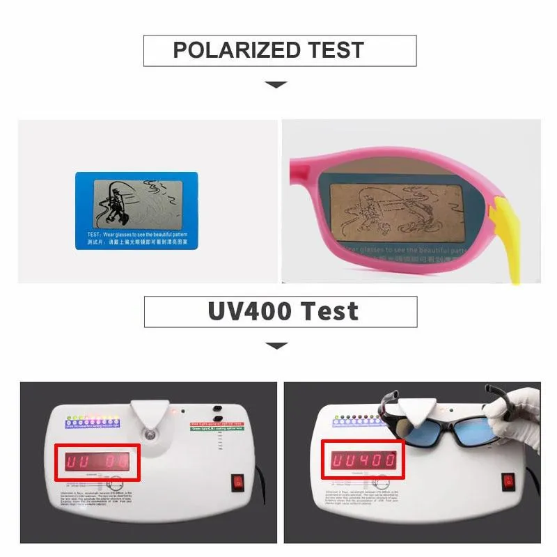 Kids Unisex Polarised Flexible Mirror Sunglasses With Rope