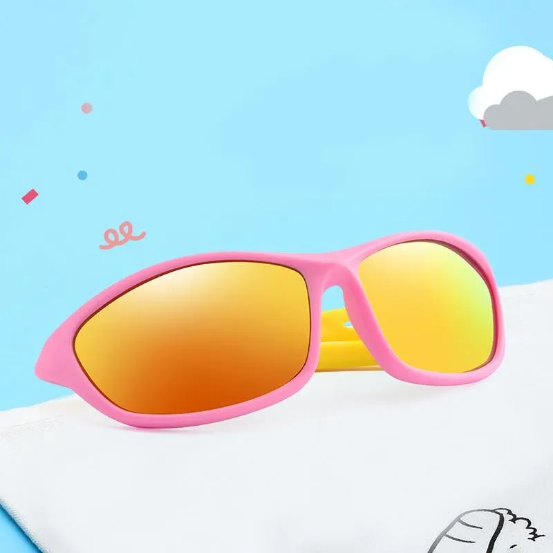 Kids Unisex Polarised Flexible Mirror Sunglasses With Rope