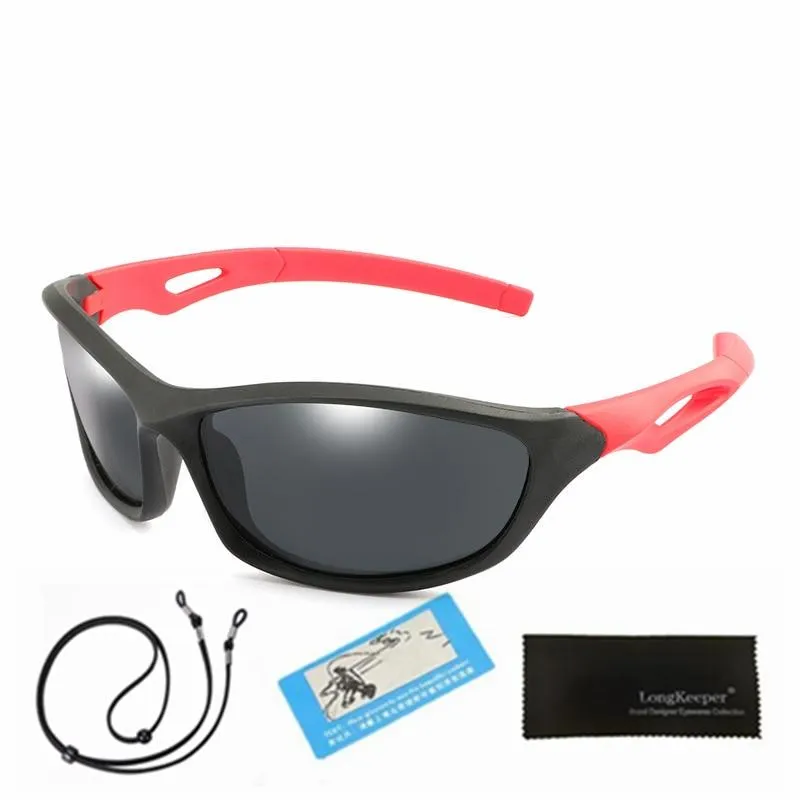 Kids Unisex Polarised Flexible Mirror Sunglasses With Rope