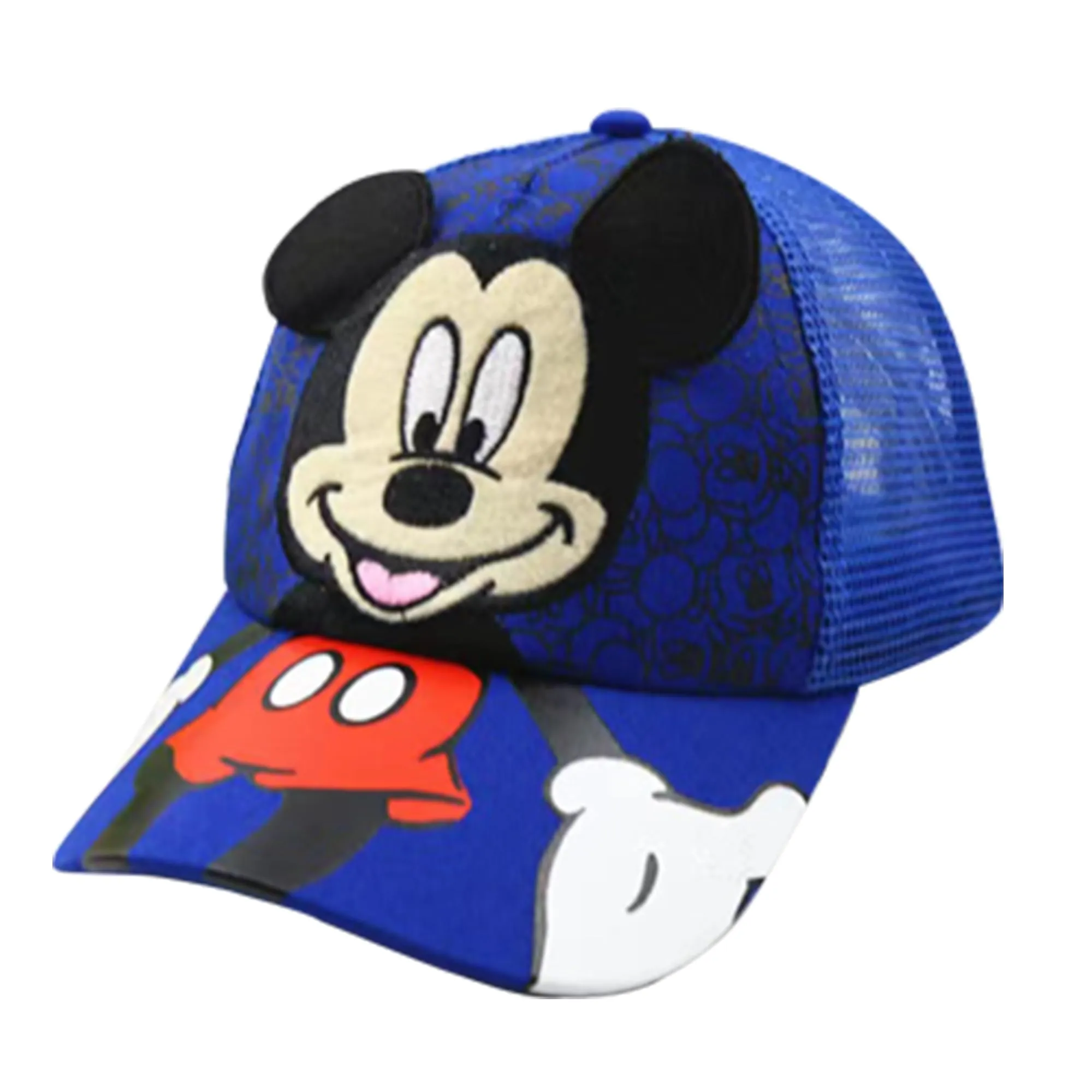 Kuber Industries Pack of 6 Mickey Mouse Cap | Adjustable Cap for Boys and Girls | Cartoon Character Printed Little Cap for Kids | Cap for 7-12 Year Old Baby Girls and Boys | QI0102-B | Blue