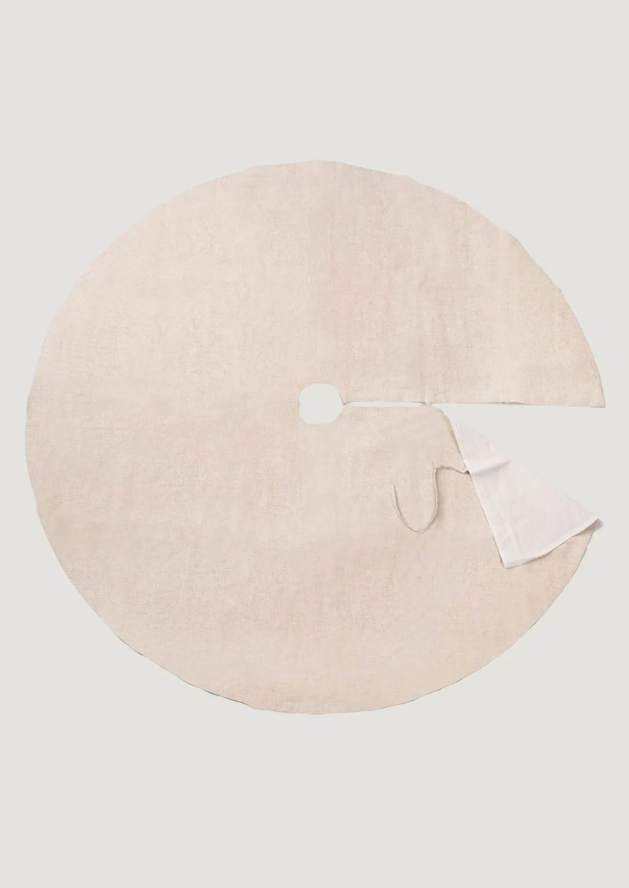 Large Round Linen Blend Christmas Tree Skirt - 72"