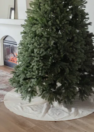 Large Round Linen Blend Christmas Tree Skirt - 72"