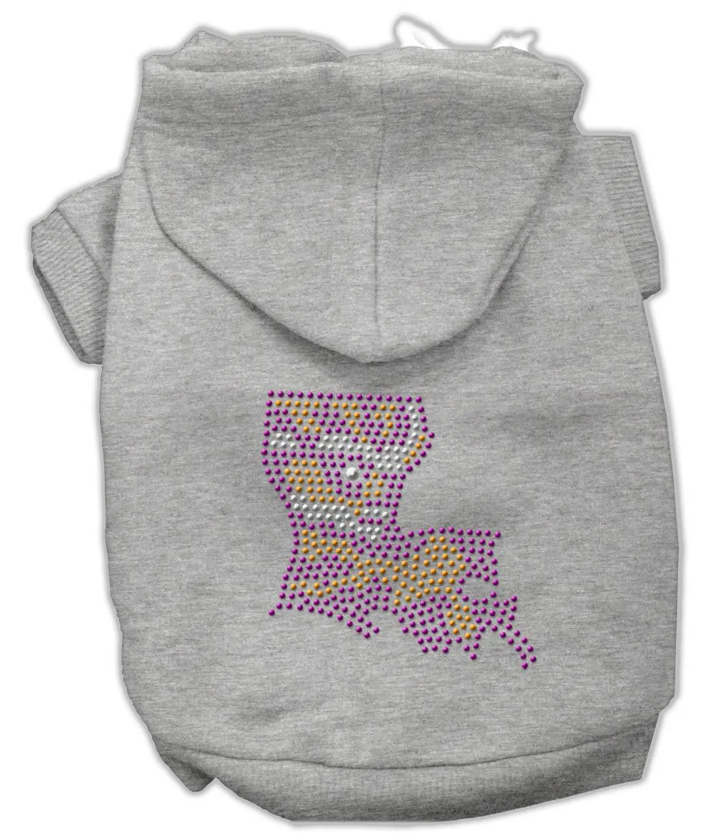 Louisiana Rhinestone Hoodie Grey Xl (16)