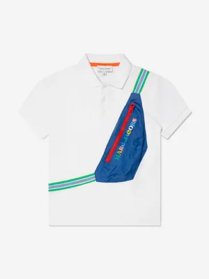 MARC JACOBS Boys Bag Pocket Polo Shirt in White