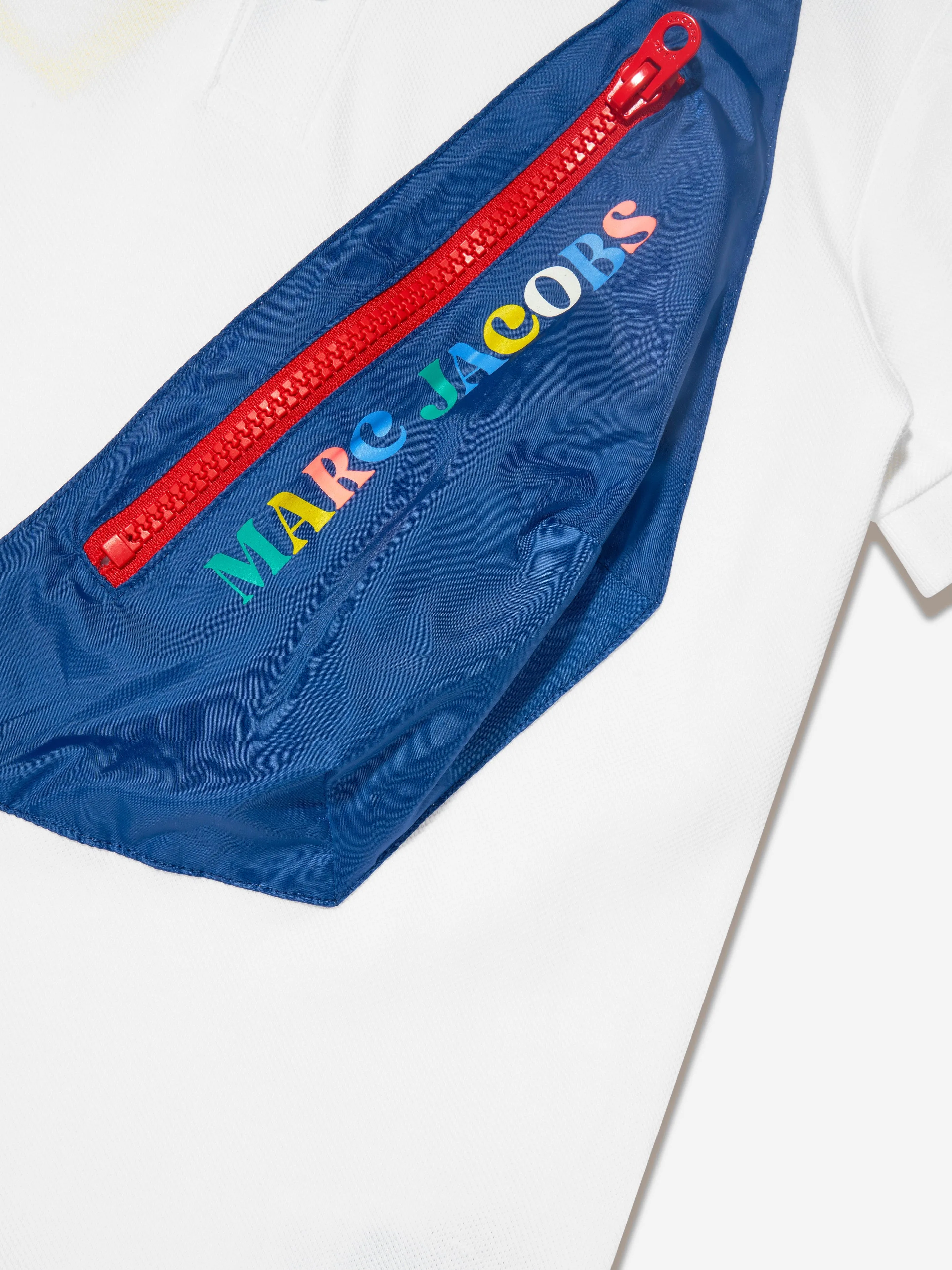 MARC JACOBS Boys Bag Pocket Polo Shirt in White