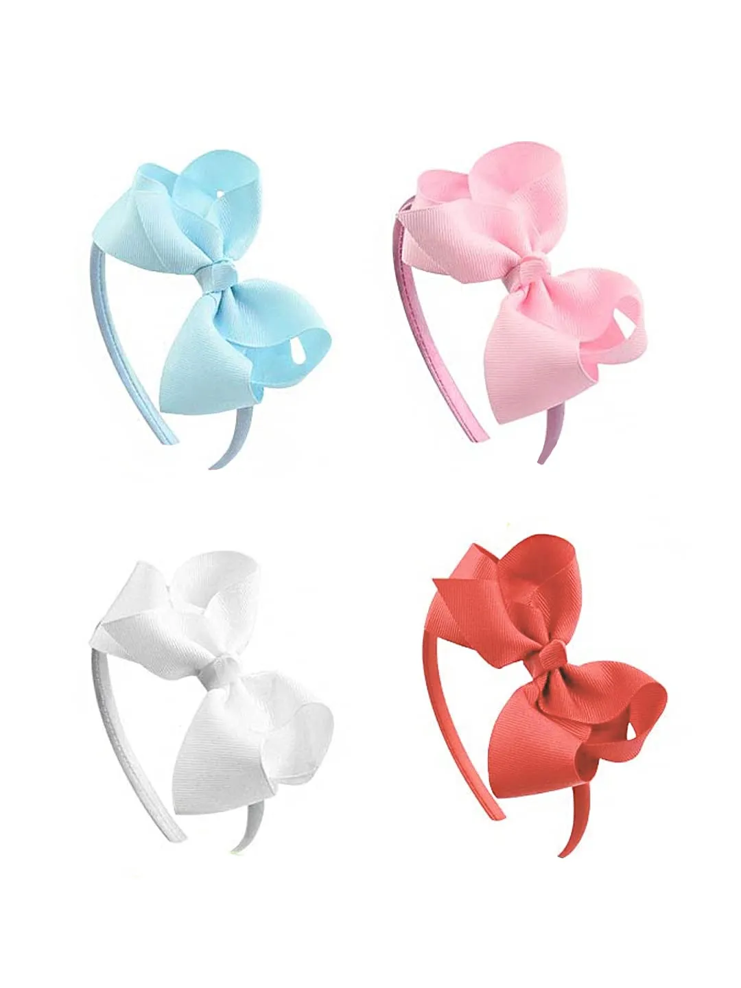 Melbees by Yellow Chimes Combo Set of 4 Bow Hair Bands for Kids Girls Hair Accessories (Pack of 4), Multi-Color, Medium