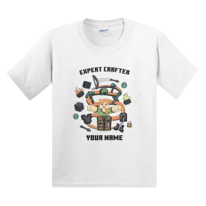 Minecraft Alex Expert Crafter Personalized Kids Short Sleeve T-Shirt