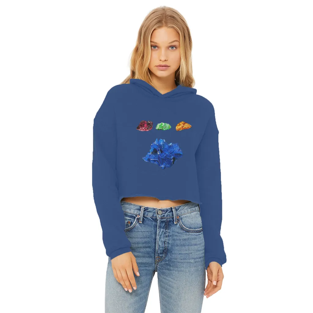Minerals Ladies Cropped Raw Edge Hoodie