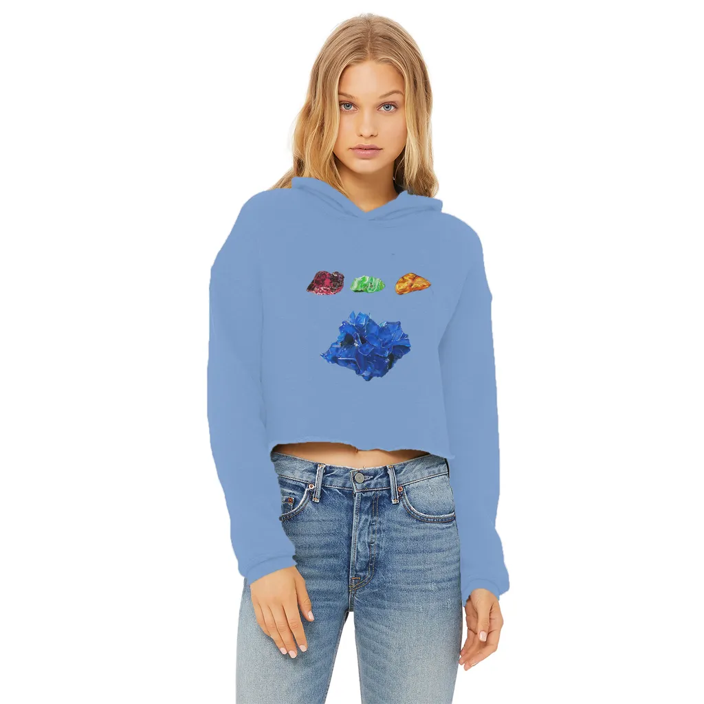 Minerals Ladies Cropped Raw Edge Hoodie