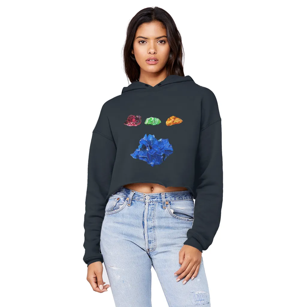 Minerals Unisex Cropped Raw Edge Boyfriend Hoodie