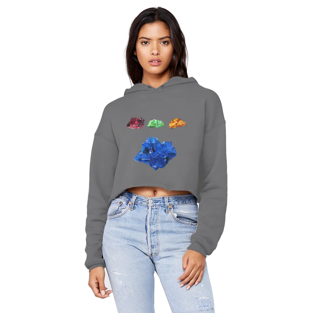 Minerals Unisex Cropped Raw Edge Boyfriend Hoodie